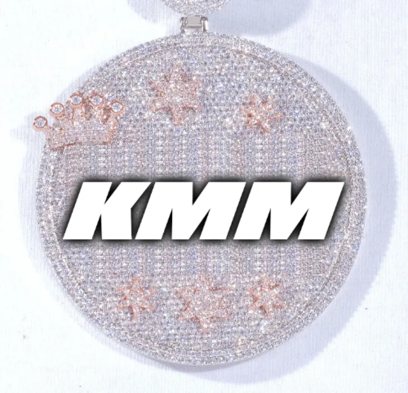 CUSTOM LETTER NECKLACE 3D BIG CROWN DISC sold by The GUU Shop