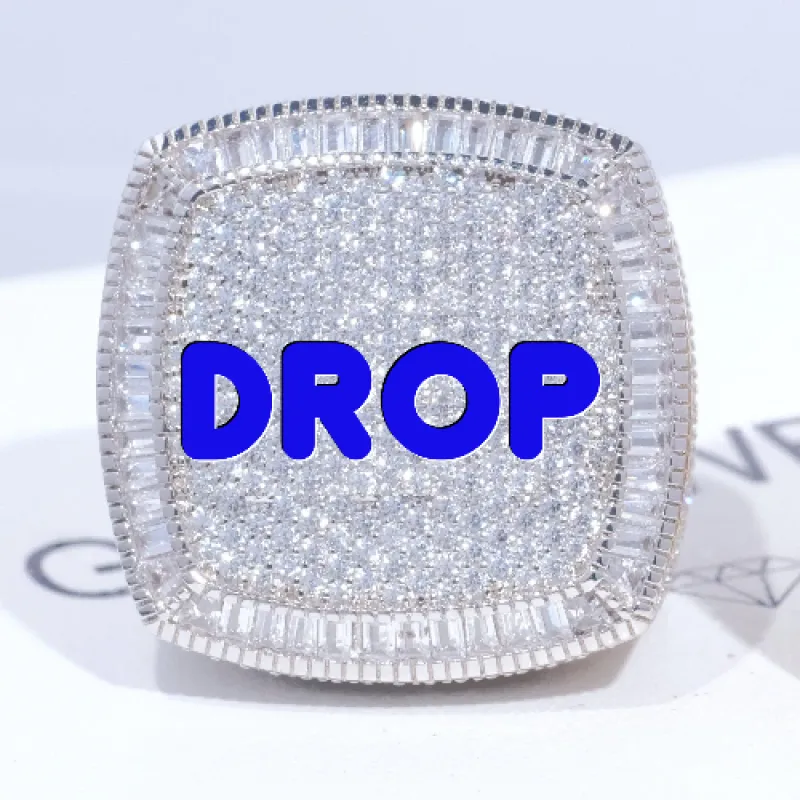 CUSTOM LETTER 3D ICED RING sold by The GUU Shop