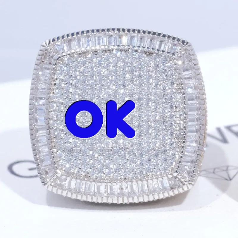 CUSTOM LETTER 3D ICED RING sold by The GUU Shop