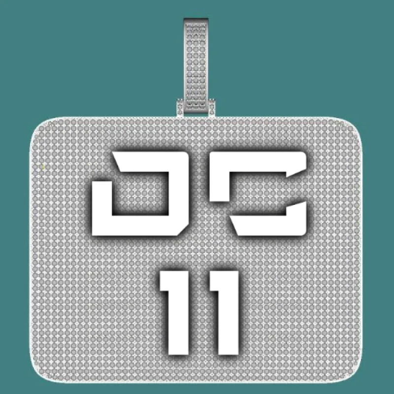 CUSTOM LETTER NECKLACE 3D BIG SQUARE sold by The GUU Shop