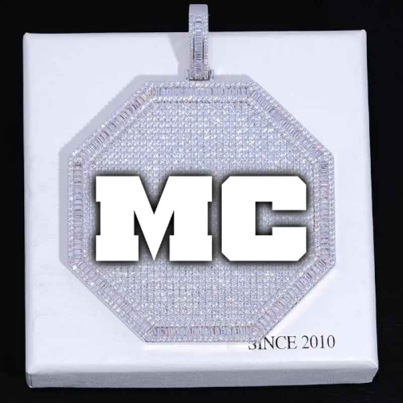 CUSTOM LETTER NECKLACE 3D BIG OCTAGON sold by The GUU Shop