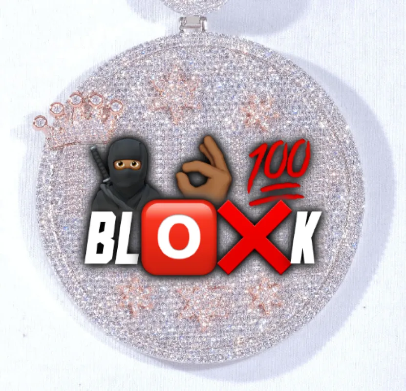 CUSTOM LETTER NECKLACE 3D BIG CROWN DISC sold by The GUU Shop