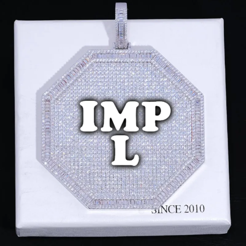 CUSTOM LETTER NECKLACE 3D BIG OCTAGON sold by The GUU Shop