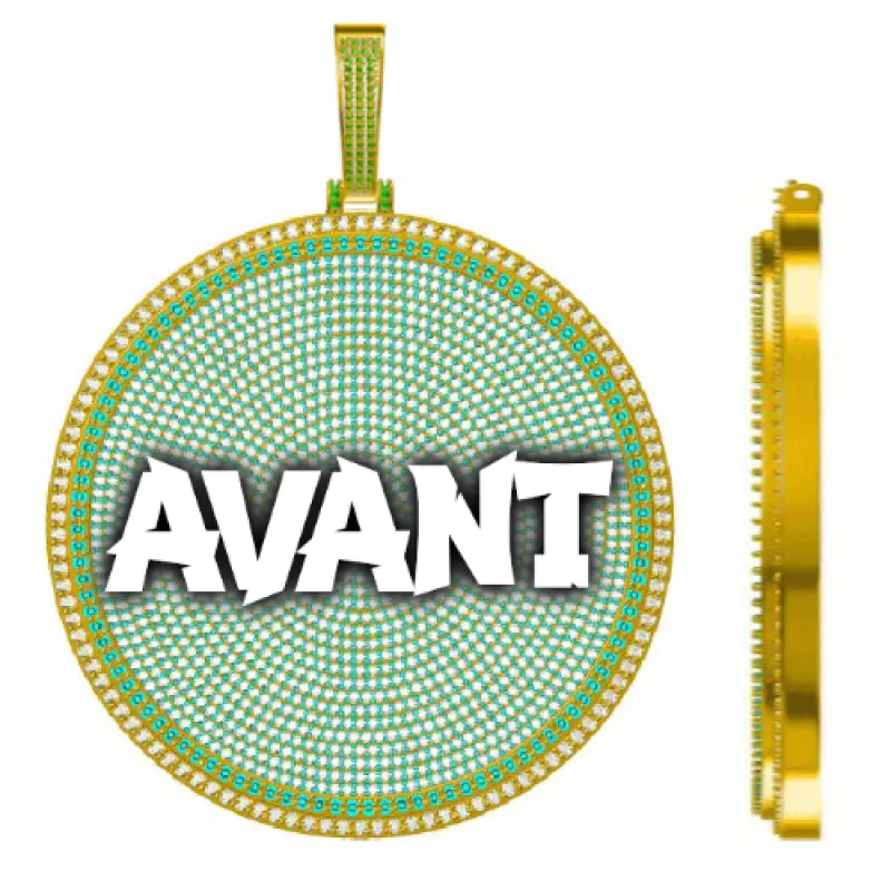 CUSTOM LETTER NECKLACE 3D BIG DISC sold by The GUU Shop