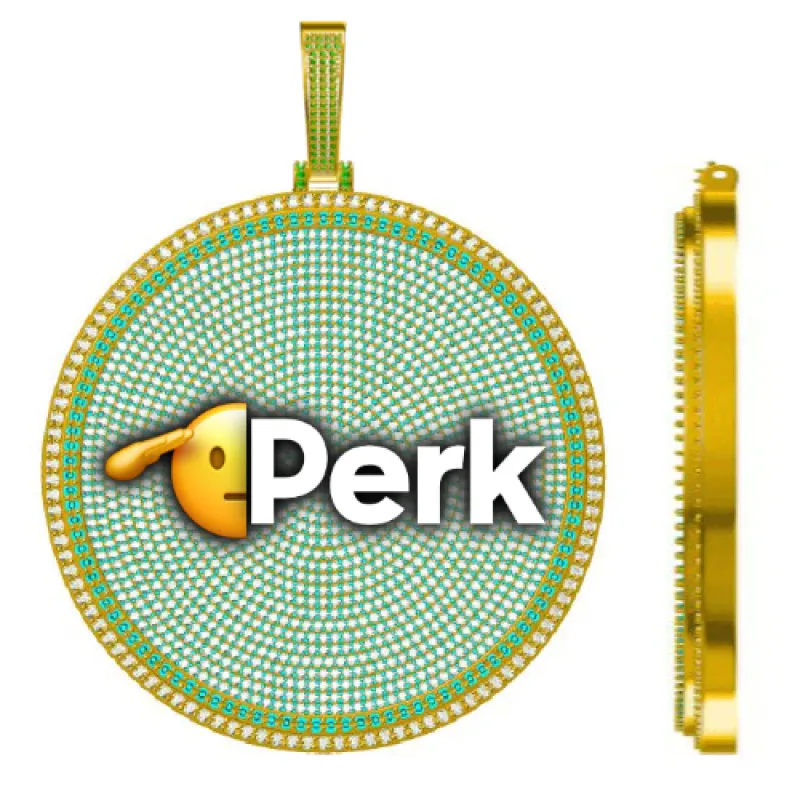 CUSTOM LETTER NECKLACE 3D BIG DISC sold by The GUU Shop