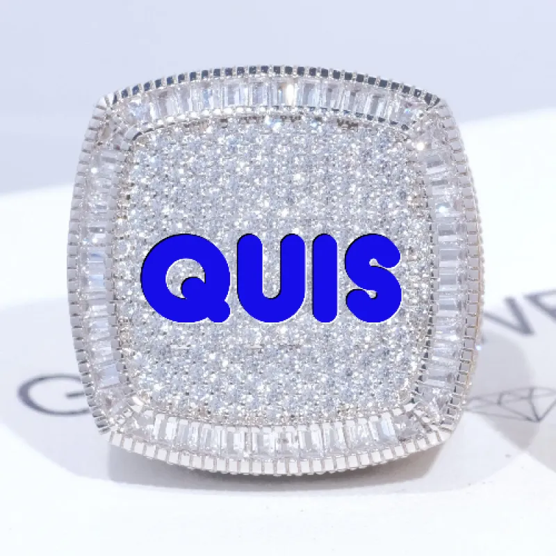 CUSTOM LETTER 3D ICED RING sold by The GUU Shop