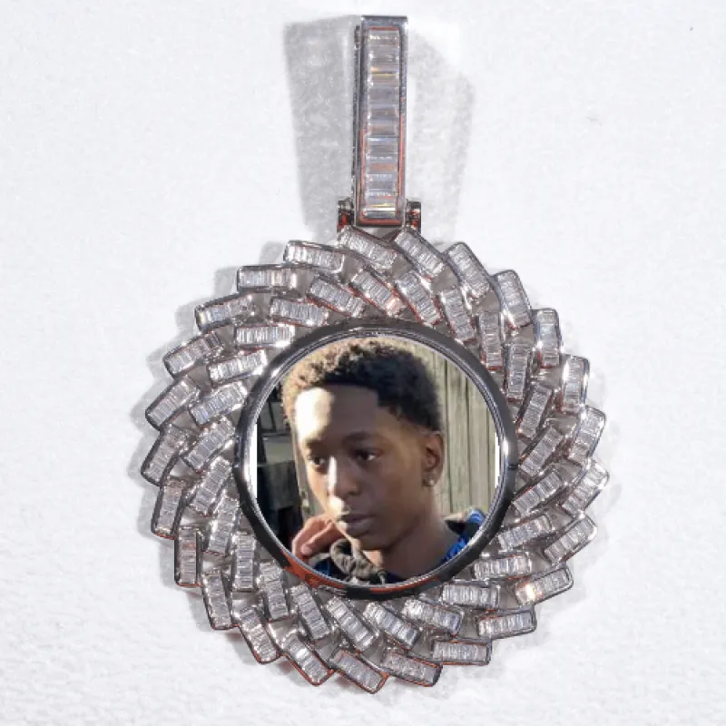 Large 3D Baguette Custom Picture Pendant sold by The GUU Shop