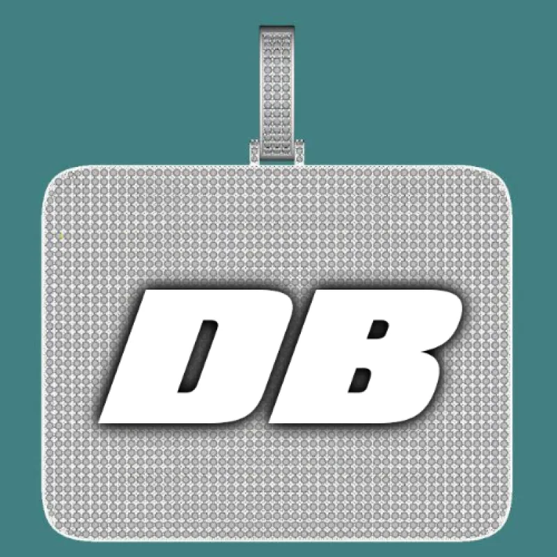 CUSTOM LETTER NECKLACE 3D BIG SQUARE sold by The GUU Shop