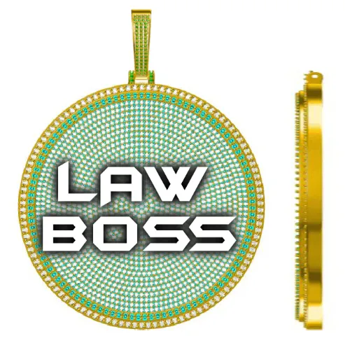 CUSTOM LETTER NECKLACE 3D BIG DISC sold by The GUU Shop