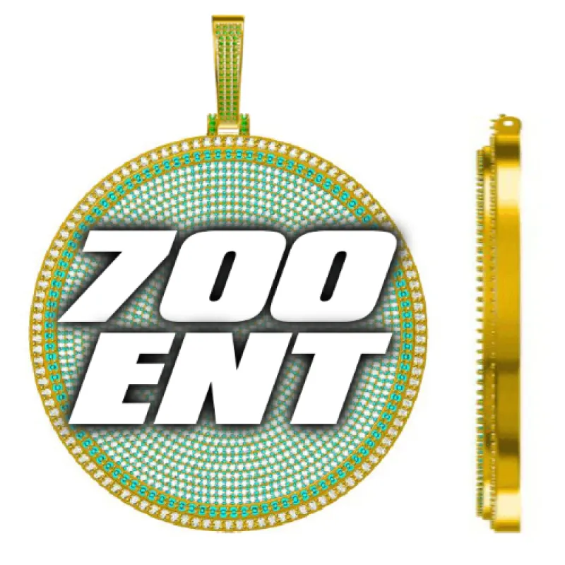 CUSTOM LETTER NECKLACE 3D BIG DISC sold by The GUU Shop