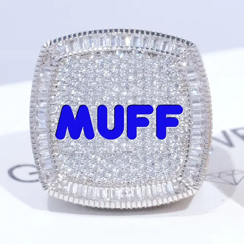 CUSTOM LETTER 3D ICED RING sold by The GUU Shop