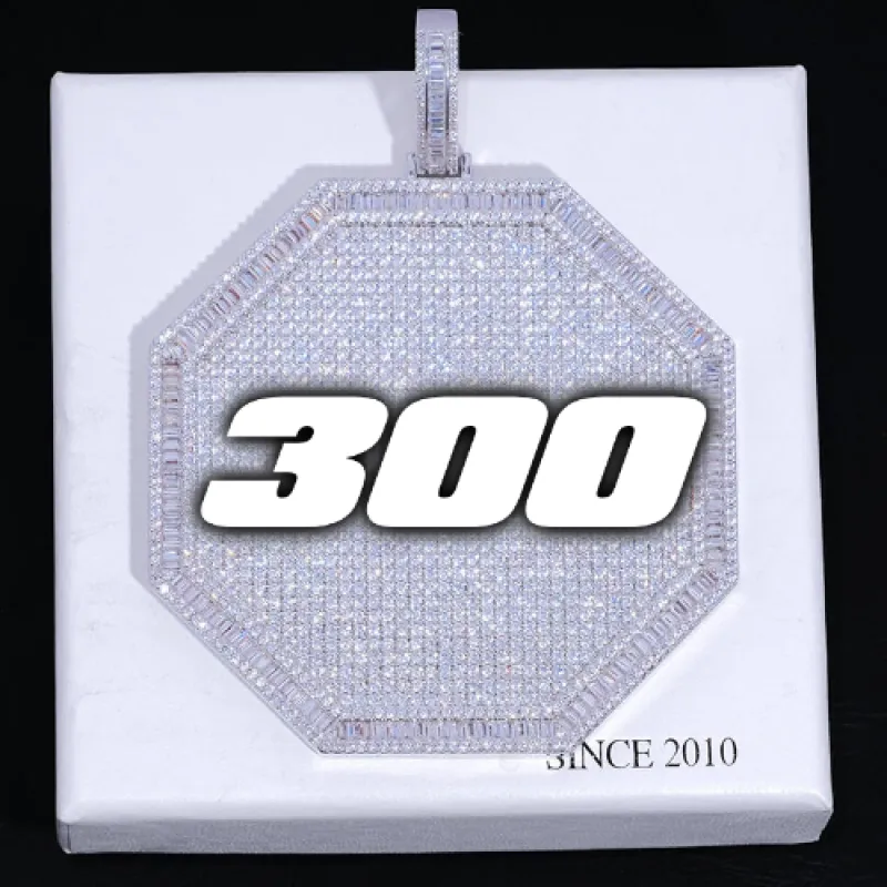 CUSTOM LETTER NECKLACE 3D BIG OCTAGON sold by The GUU Shop