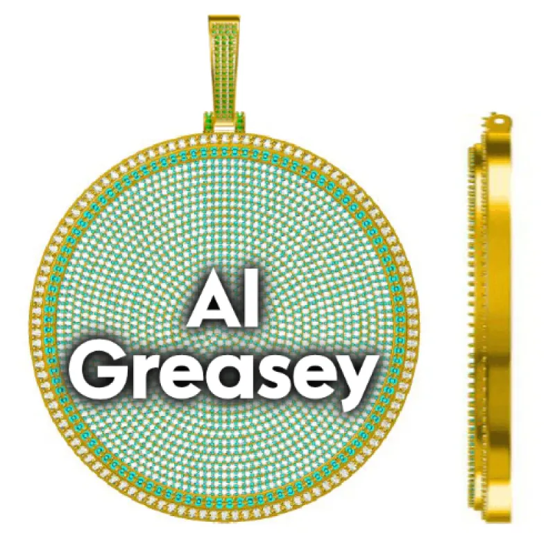 CUSTOM LETTER NECKLACE 3D BIG DISC sold by The GUU Shop