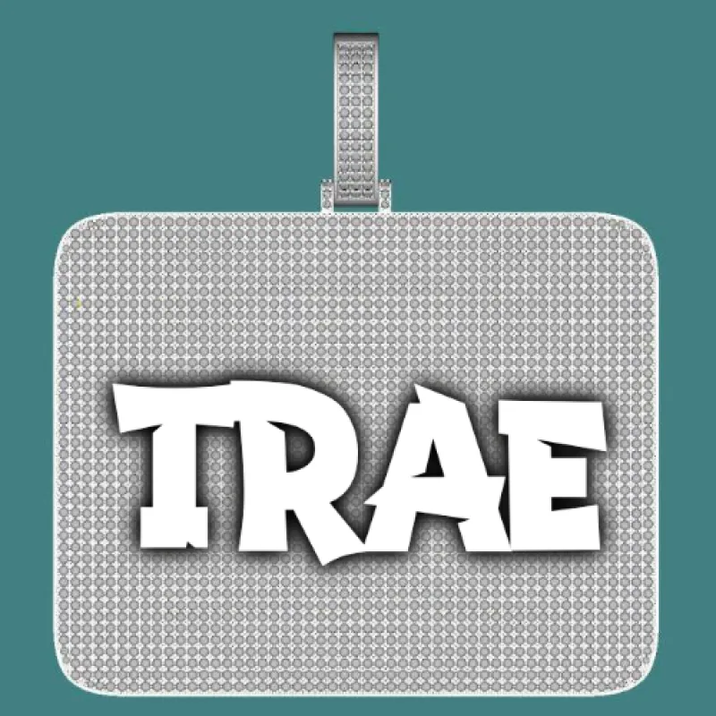 CUSTOM LETTER NECKLACE 3D BIG SQUARE sold by The GUU Shop