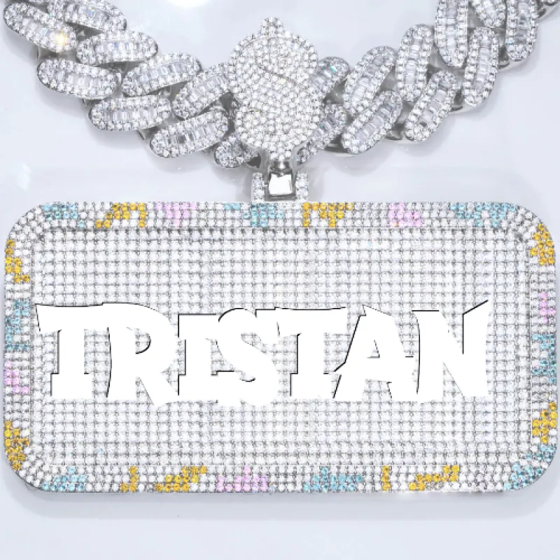 CUSTOM LETTER NECKLACE 3D COLORFUL SQUARE sold by The GUU Shop