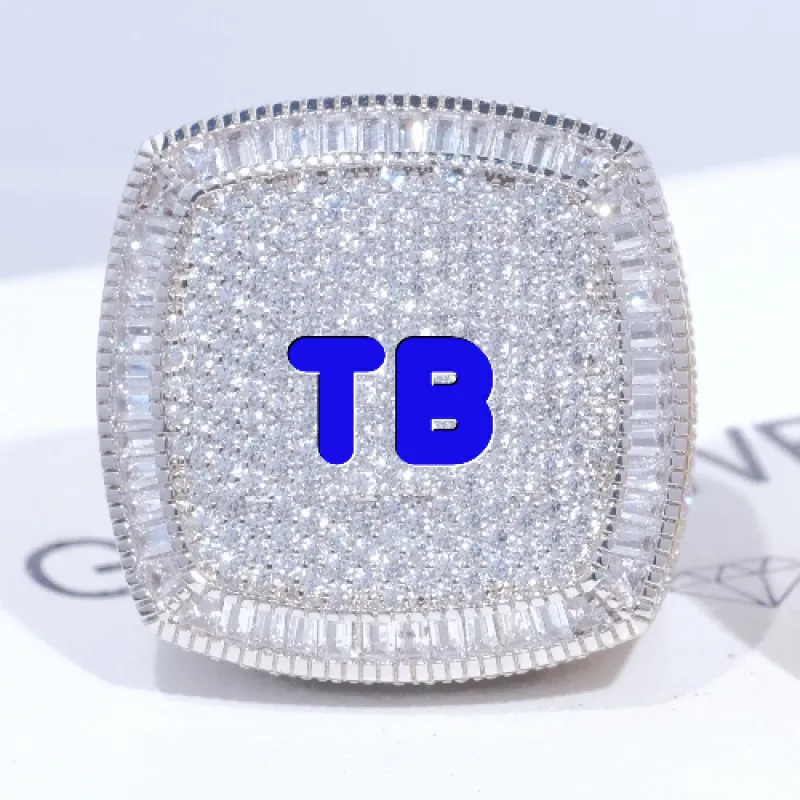 CUSTOM LETTER 3D ICED RING sold by The GUU Shop