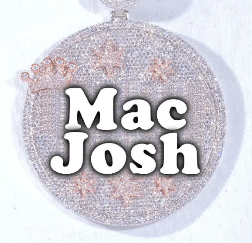 CUSTOM LETTER NECKLACE 3D BIG CROWN DISC sold by The GUU Shop