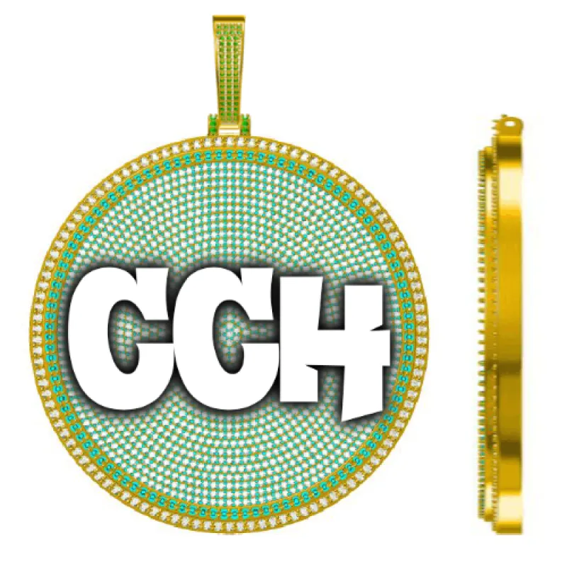 CUSTOM LETTER NECKLACE 3D BIG DISC sold by The GUU Shop