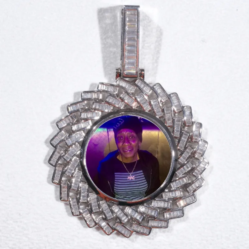 Large 3D Baguette Custom Picture Pendant sold by The GUU Shop