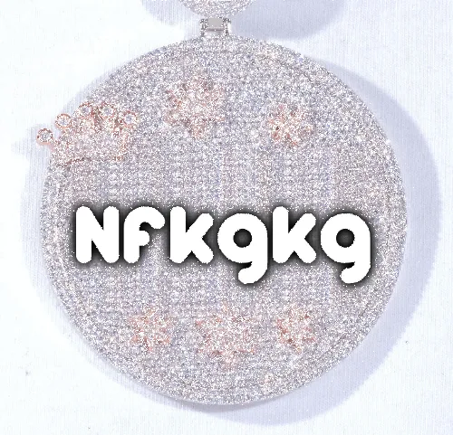 CUSTOM LETTER NECKLACE 3D BIG CROWN DISC sold by The GUU Shop