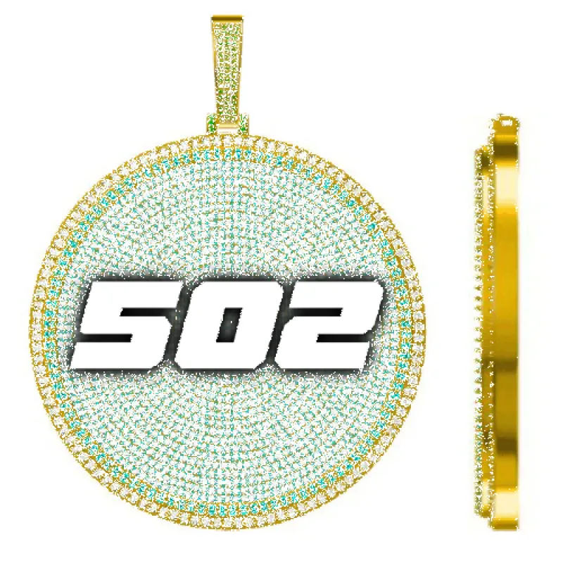 CUSTOM LETTER NECKLACE 3D BIG DISC sold by The GUU Shop