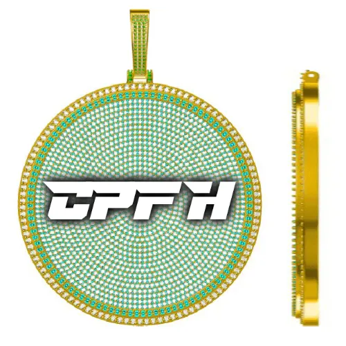 CUSTOM LETTER NECKLACE 3D BIG DISC sold by The GUU Shop