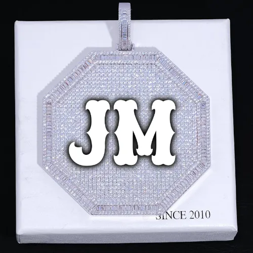 CUSTOM LETTER NECKLACE 3D BIG OCTAGON sold by The GUU Shop