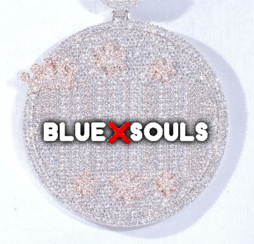 CUSTOM LETTER NECKLACE 3D BIG CROWN DISC sold by The GUU Shop