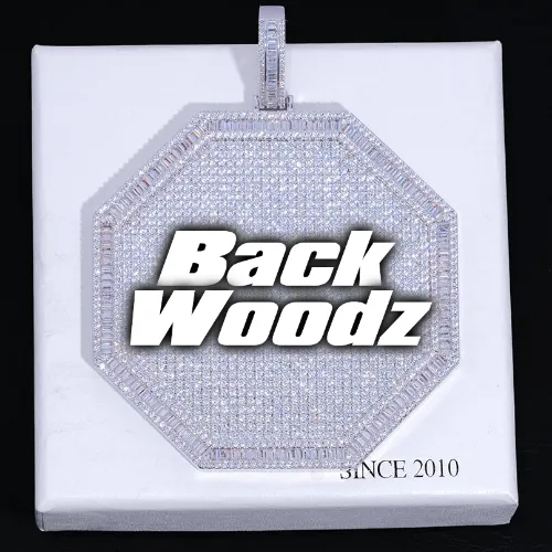 CUSTOM LETTER NECKLACE 3D BIG OCTAGON sold by The GUU Shop