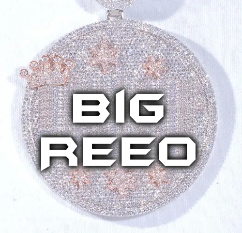 CUSTOM LETTER NECKLACE 3D BIG CROWN DISC sold by The GUU Shop