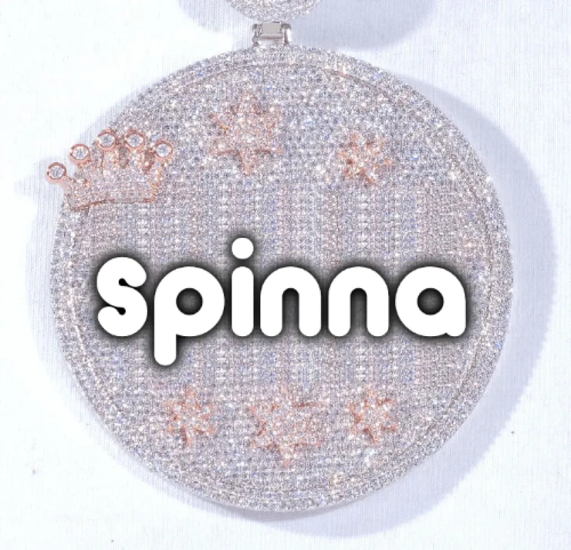 CUSTOM LETTER NECKLACE 3D BIG CROWN DISC sold by The GUU Shop