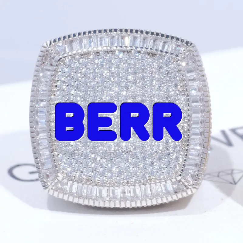 CUSTOM LETTER 3D ICED RING sold by The GUU Shop