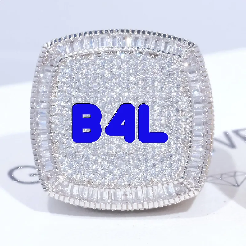 CUSTOM LETTER 3D ICED RING sold by The GUU Shop