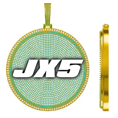 CUSTOM LETTER NECKLACE 3D BIG DISC sold by The GUU Shop