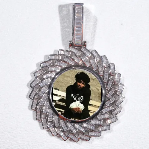 Large 3D Baguette Custom Picture Pendant sold by The GUU Shop