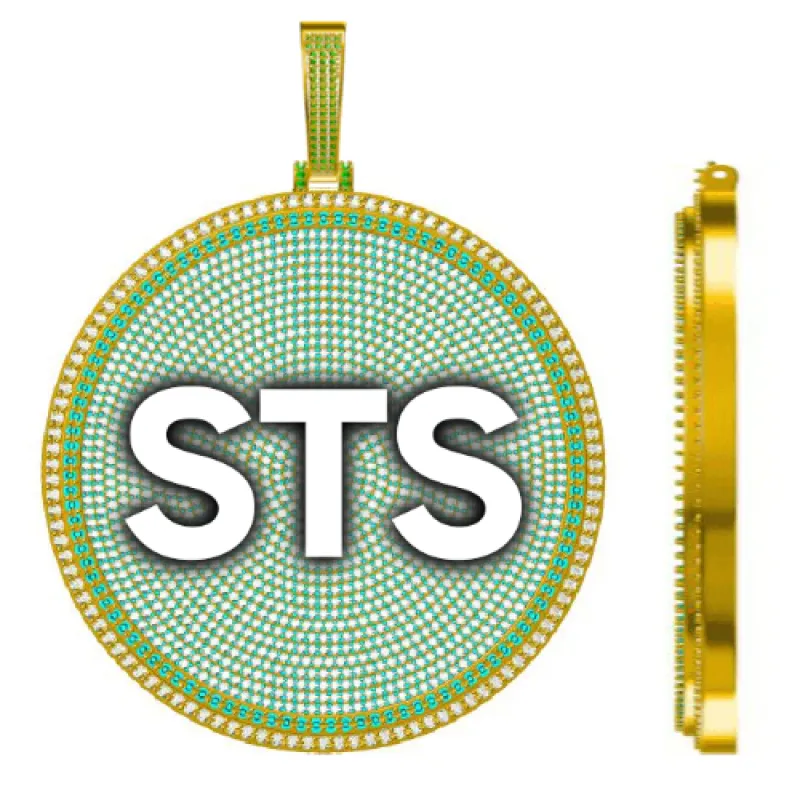 CUSTOM LETTER NECKLACE 3D BIG DISC sold by The GUU Shop