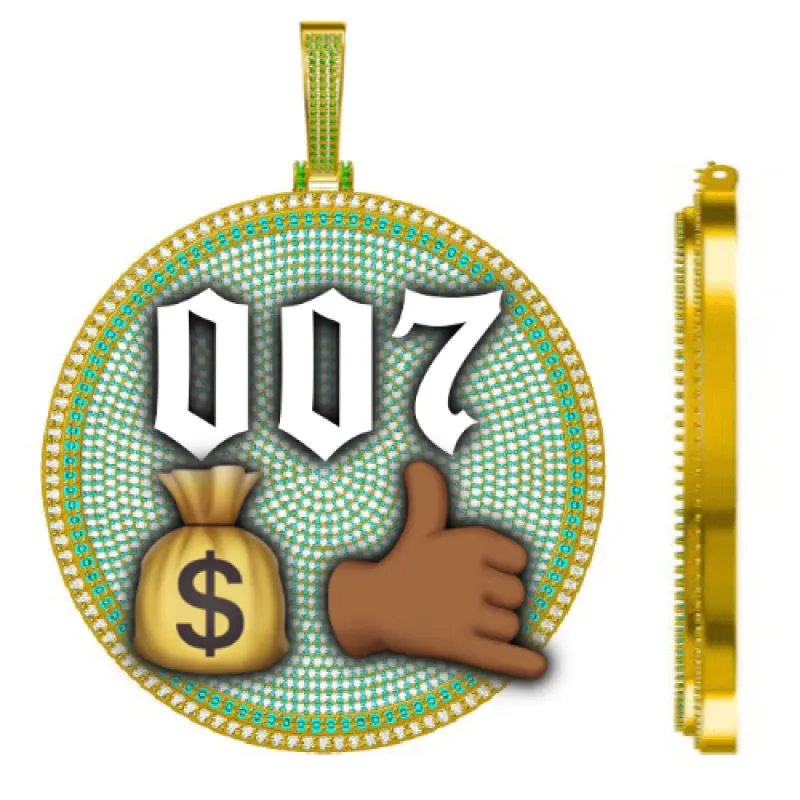 CUSTOM LETTER NECKLACE 3D BIG DISC sold by The GUU Shop