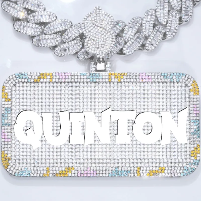 CUSTOM LETTER NECKLACE 3D COLORFUL SQUARE sold by The GUU Shop