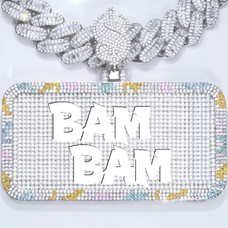 CUSTOM LETTER NECKLACE 3D COLORFUL SQUARE sold by The GUU Shop