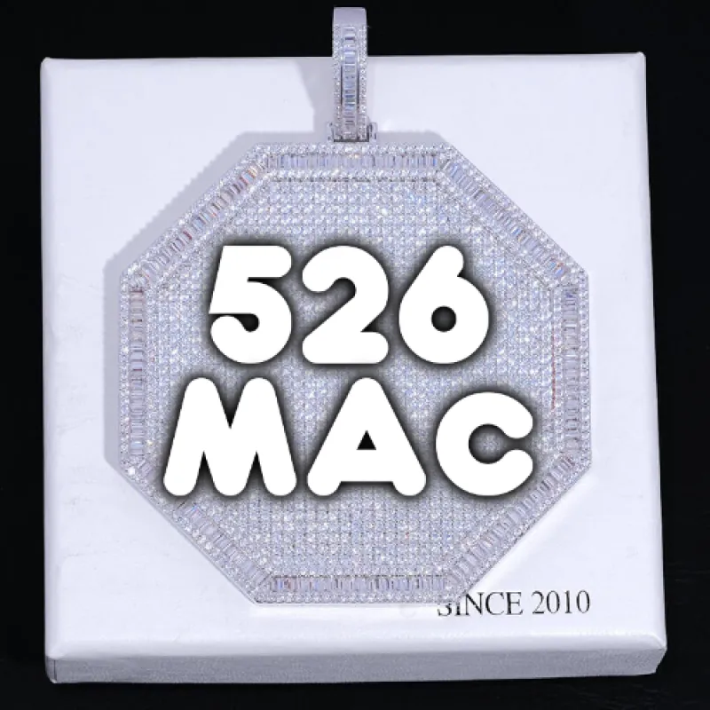 CUSTOM LETTER NECKLACE 3D BIG OCTAGON sold by The GUU Shop