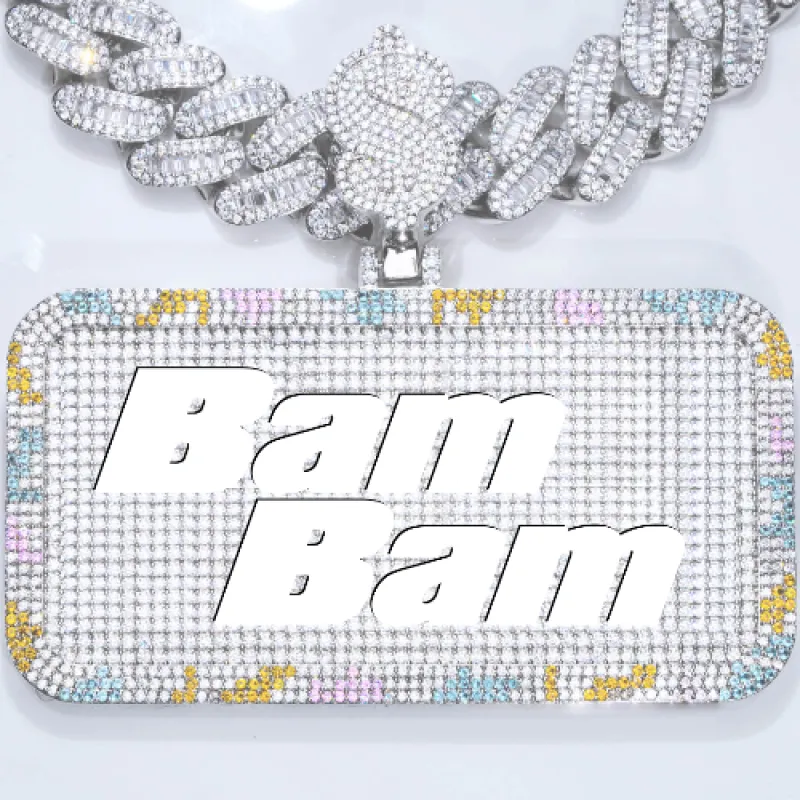 CUSTOM LETTER NECKLACE 3D COLORFUL SQUARE sold by The GUU Shop