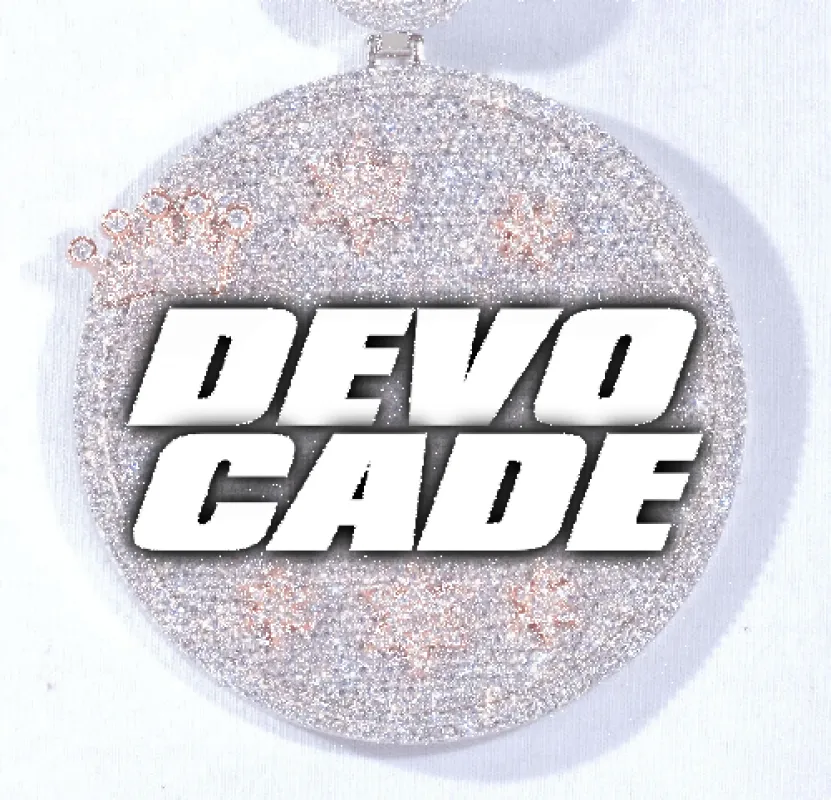 CUSTOM LETTER NECKLACE 3D BIG CROWN DISC sold by The GUU Shop