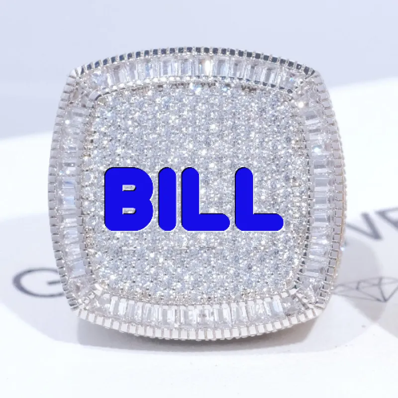 CUSTOM LETTER 3D ICED RING sold by The GUU Shop