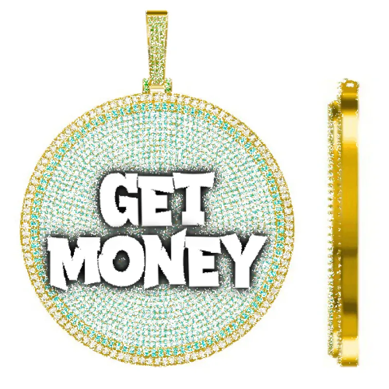 CUSTOM LETTER NECKLACE 3D BIG DISC sold by The GUU Shop