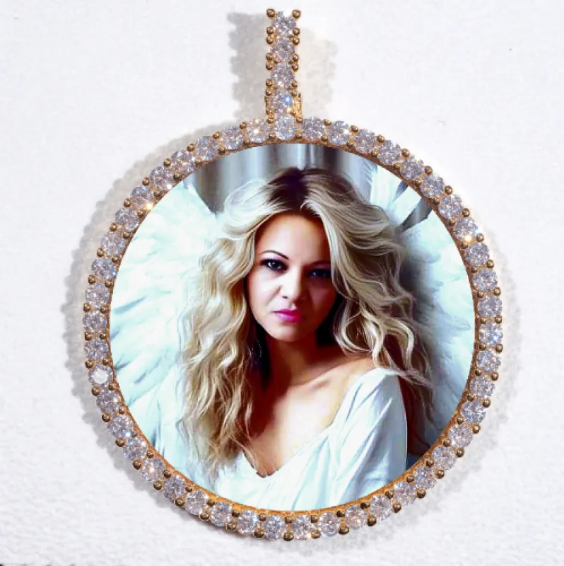 LARGE 3D CIRCLE CUSTOM PICTURE PENDANT sold by The GUU Shop