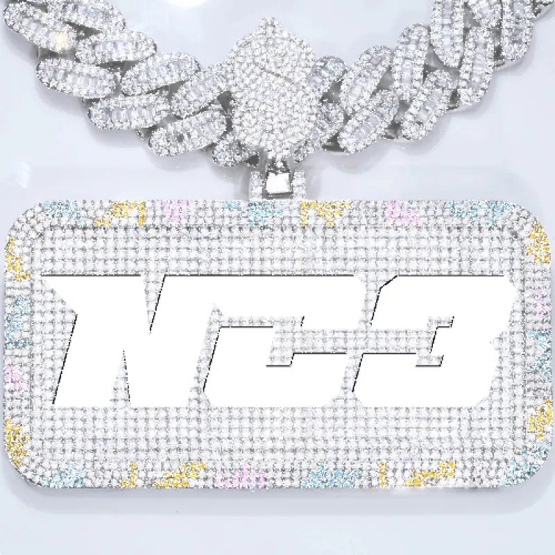 CUSTOM LETTER NECKLACE 3D COLORFUL SQUARE sold by The GUU Shop