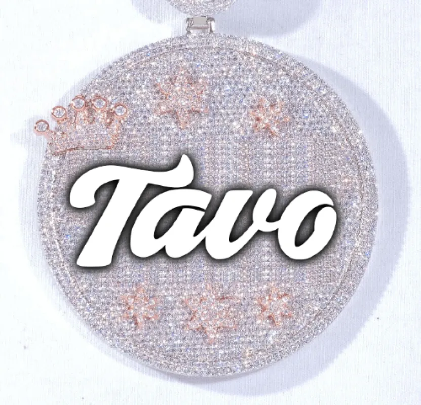 CUSTOM LETTER NECKLACE 3D BIG CROWN DISC sold by The GUU Shop