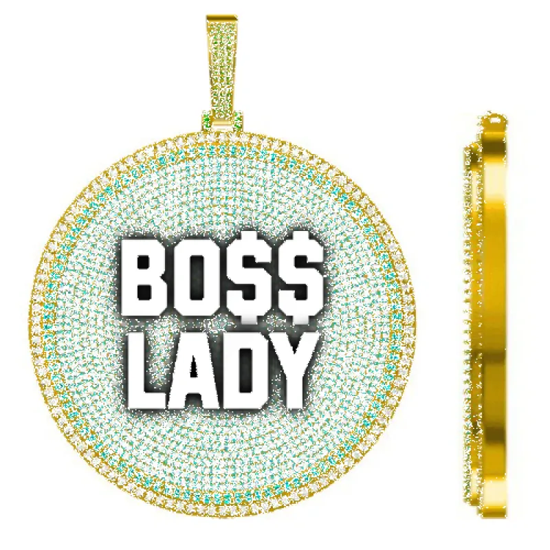 CUSTOM LETTER NECKLACE 3D BIG DISC sold by The GUU Shop