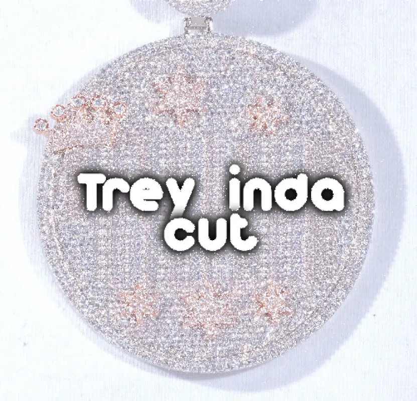 CUSTOM LETTER NECKLACE 3D BIG CROWN DISC sold by The GUU Shop