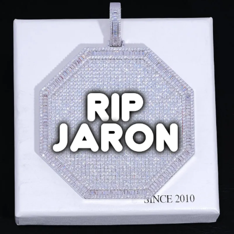 CUSTOM LETTER NECKLACE 3D BIG OCTAGON sold by The GUU Shop